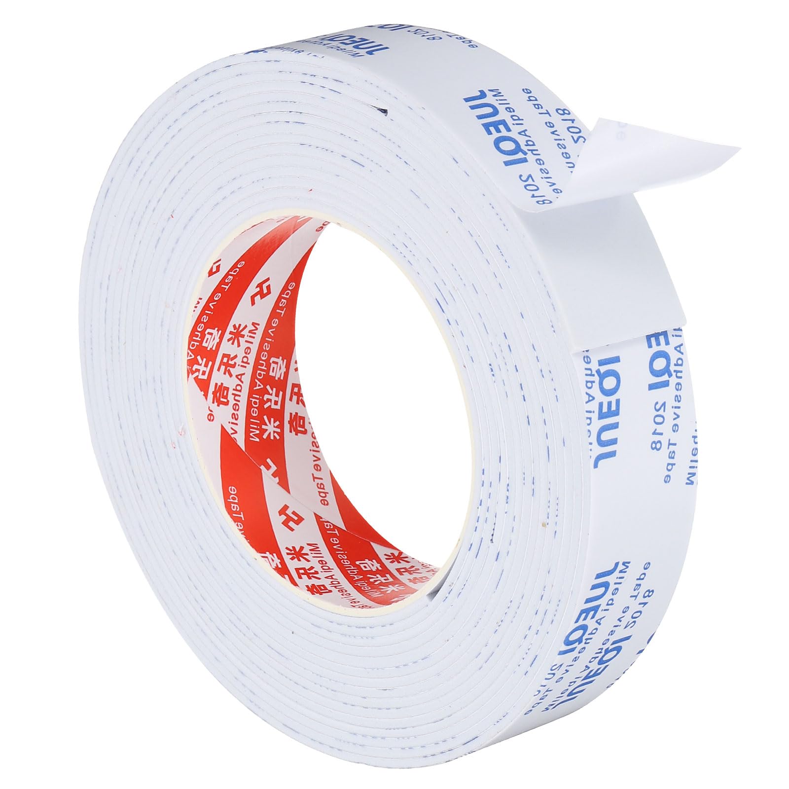 PATIKIL 5m/16.4ft Sealing Foam Tape, 30mm Wide 2mm Thick Single Sided Weather Stripping Door Furniture Seal Strip for Window Pipes Insulation, White