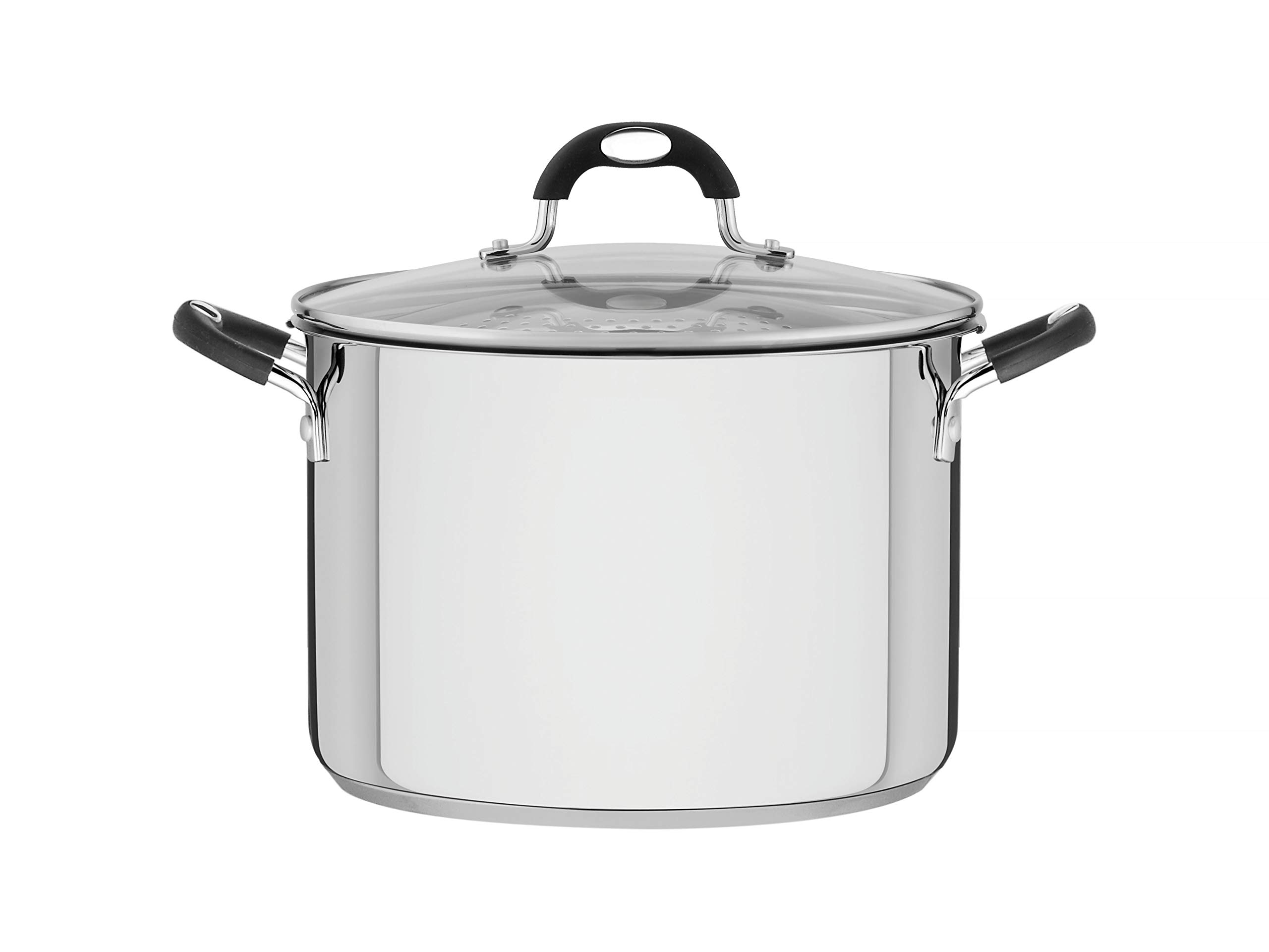 Tramontina Duo Silicone Pot Set (Pasta Pot 24 cm 7.8 L), Silver, Black