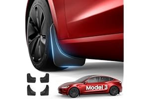 Qingchijun 2025 2024 Upgraded Tesla Model 3 Mud Flaps, Tesla Model 3 Accessories Mud Flaps No Drilling Required, All Weather Mud Guards Mudflaps for Tesla Model 3 Highland Accessories (Set of 4)