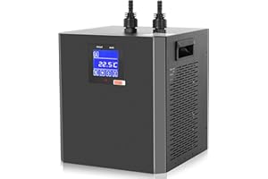 PHABCF 79-Gallon Aquarium Chiller,1/3 HP Chiller, Ultra-Quiet Energy-Saving Cooling System, Suitable for Saltwater and Freshwater Fish Tank - Ideal for Aquatic Plants Axolotl