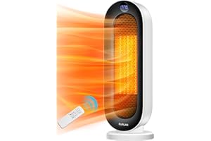 BURLAN Space Heater for indoor Use, Portable Electric Heater for Bedroom,1500W PTC Electric Heater with Thermostat, Fast Safety Heat Office/Bedroom/Bathroom, Large, WHITE