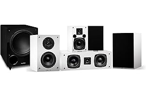 Fluance Elite High Definition Compact Surround Sound Home Theater 5.1 Channel Speaker System Including 2-Way Bookshelf, Cente
