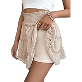 Women's Summer Skirt High Waisted Ruffle Tennis Sports Skater Running Flowy Skort Over Night Fairy Mini Skirts Y79