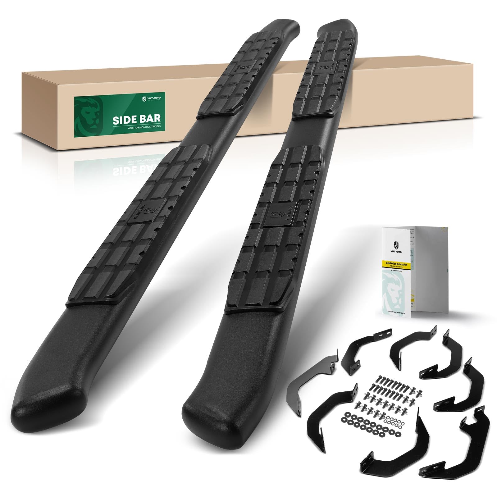 Photo 1 of YHTAUTO 4.25" Running Boards Side Steps Fit Toyota Tundra 2022-2024, Extended Cab, Oval Bent Ends Carbon Steel Black Powder, Truck Cab Side Step Rails Off-Road Exterior Accessories, Set of 2
