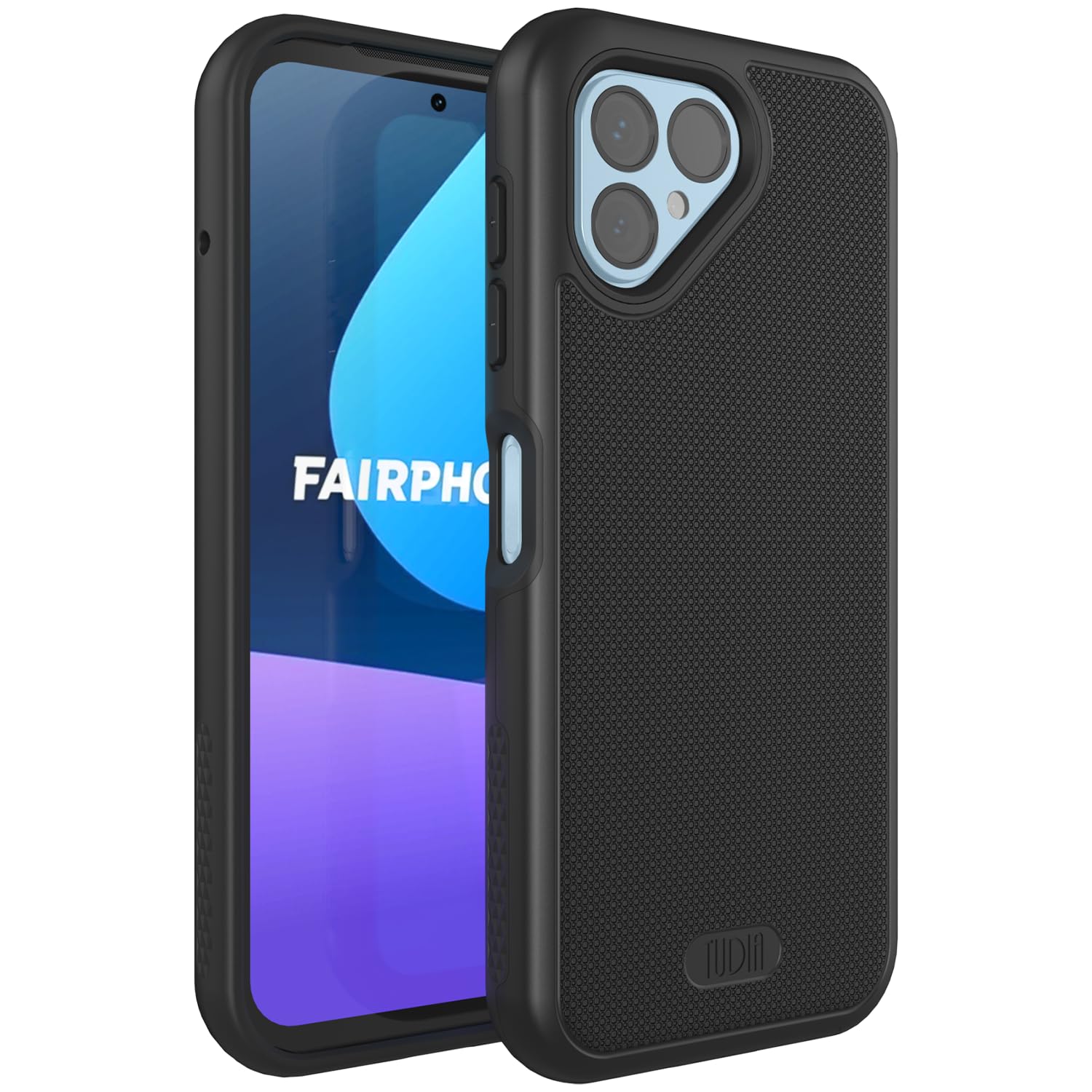 TUDIA DualShield Grip Designed for Fairphone 5 Case (2023), [MergeGrip] Military Grade Dual Layer Shockproof Slim Tough Heavy Duty Protective Phone Case Cover (Matte Black)