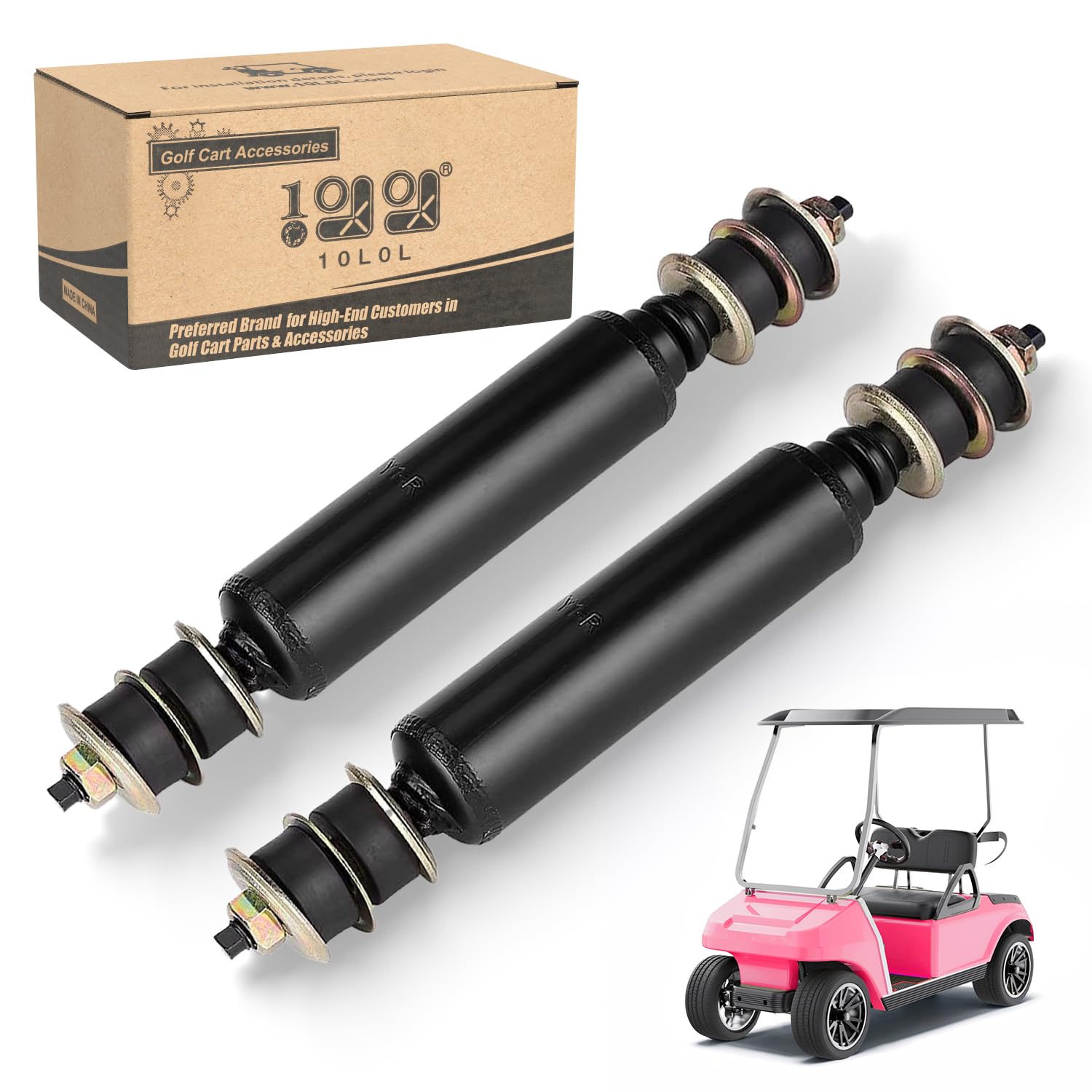 Photo 1 of 10L0L Rear Shock Absorbers for Club Car DS 1988-2008, Club Car Precedent 2004-Up Golf Cart, OEM# 102588501 1013164 1014236, 2 Pack