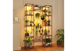 GENTINGBRO Plant Stand Indoor with Grow Lights for Indoor Plants 62.2'' Tall Plant Shelf 12 Tiers Sturdy Plant Rack for Plants Dispaly for Living Room Garden Patio Decor