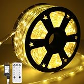 100Ft 720 LED Rope Lights for Outside with Remote &amp; Plug - Warm White | 10mm Tube diameter, Timer, 8 Modes and 4 Brightness, IP65 Waterproof Garden, Patio, Bedroom, Indoor Outdoor Christmas Decor