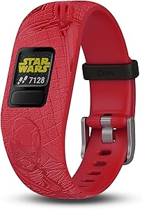 Garmin vivofit jr. 2, Kids Fitness/Activity Tracker, 1-Year Battery Life, Adjustable Band, Star Wars Dark Side, Red