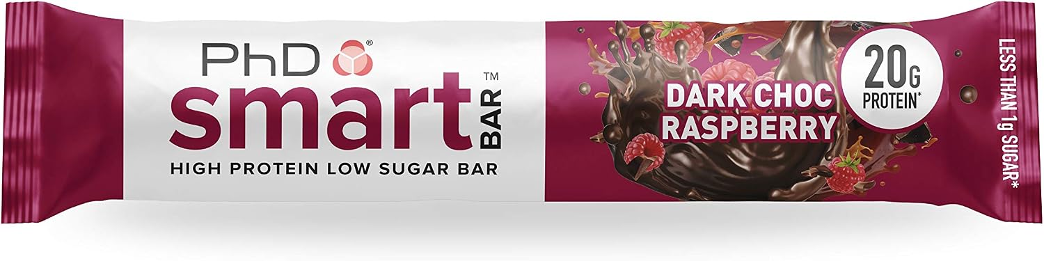PhD Smart Hight Protein Bar Low Sugar, Nutritional Protein Bars/Protein Snacks, Chocolate Raspberry Flavour, 20g of Protein - Image 4