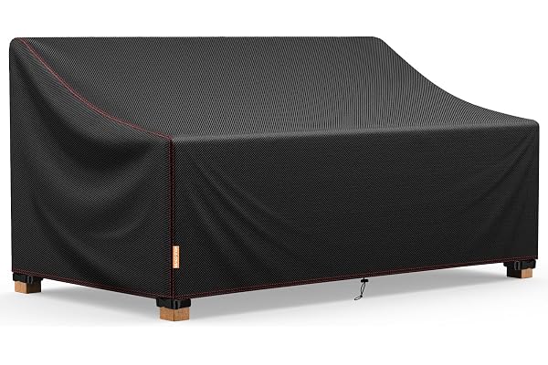 Patio Sofa Cover, 2-Seater Outdoor Couch Covers Waterproof Winter, 420D Patio Furniture Cover Loveseat, Outdoor Sofa Covers w