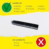 Online Standard Black Ink Cartridges 6pk Fountain Pen Rollerball Refills view 4