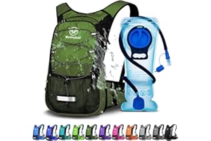 Mothybot Hydration Pack, Insulated Hydration Backpack with 2L BPA Free Water Bladder and Storage, Hiking Backpack for Men, Women, Kids for Running, Cycling, Camping - Keep Liquid Cool up to 5 Hours