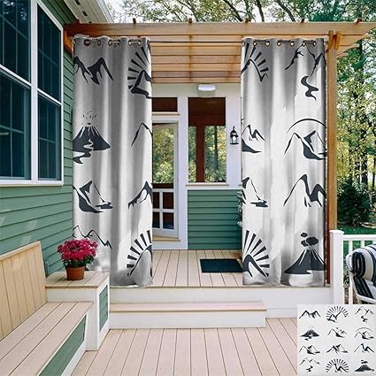 Amazon Com Blue And White Outdoor Curtain Extra Long A