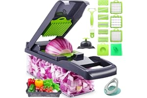 CGG CREATIVEGADGETS Vegetable Chopper 18-in-1 Veggie Choppers, Food Dicer Onion Chopper Vegetable Cutter Veggie Chopper with Egg Slicer, Food Choppers with Container for Salad Potato Tomato Carrot Garlic