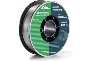 COWHERDING Mig Welding Wire, Flux Core Wire .030" E71T-GS 10-Pound Gas Solid Carbon Steel Low Splatter Mig Welding Wire Solid Wire for Mild Stee, High Feedability Strong ABS Plastic Spool Welding Wire