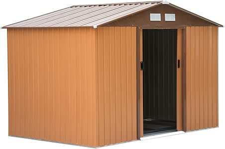 Outsunny Caseta de Jardín Tipo Cobertizo Metálico para Almacenamiento