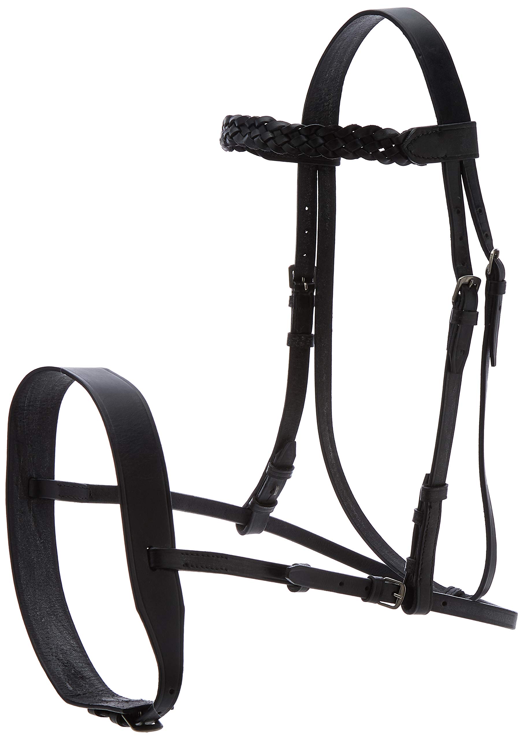 Cwell Equine English Working Hunter Show Hunt Bridle Wide 3/4" Cheeks 2" Noseband Black (Pony)