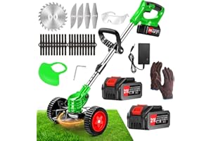 TUCSSARG Electric Weed Wacker - Cordless Weed Eater Battery Powered 21V 4.0Ah,Weed Wacker Battery Operated Grass Trimmer/Lawn Edger/Mower/Brush Cutter, Weeder Tool for Lawn Garden Pruning/Trimming