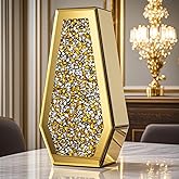 SHYFOY Gold Flower Vase Crushed Diamond Glass Vase Large Crystal Tall Vases for Centerpieces Luxurious Rhinestone Floor Vases Home Decor for Living Room Dining Room Coffee Table, Can’t Hold Water