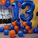 Lingqiang 40 Inch Navy Blue Number 6 Foil Balloon 6th Birthday Decoration view 7