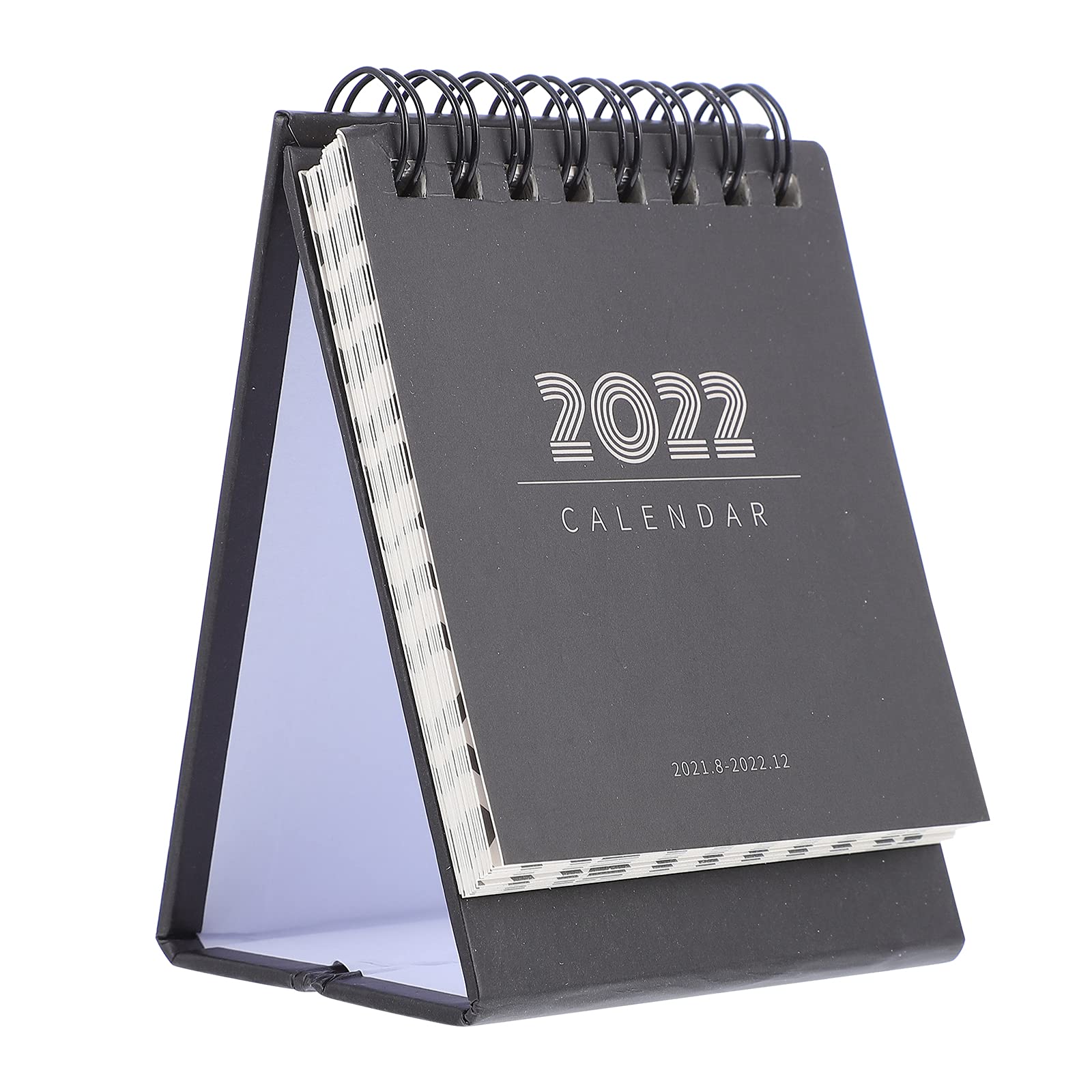 NUOBESTY 1Pc 2022 Calendar Solid Color Mini Calendar Schedule Planner Organiser Table Calendars Desk Memo for Office Home (2021.11-2022.12, Grey)
