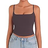 Sunzel Spaghetti Strap Tank Top for Women Double Lined Camisole Square Neck Cami Top Summer Undershirts Going Out Basics
