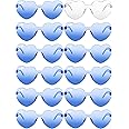 Konohan 12 Pairs Heart Shaped Sunglasses Rimless Bride Sunglasses Transparent Heart Glasses Bachelorette Holiday Party Favor