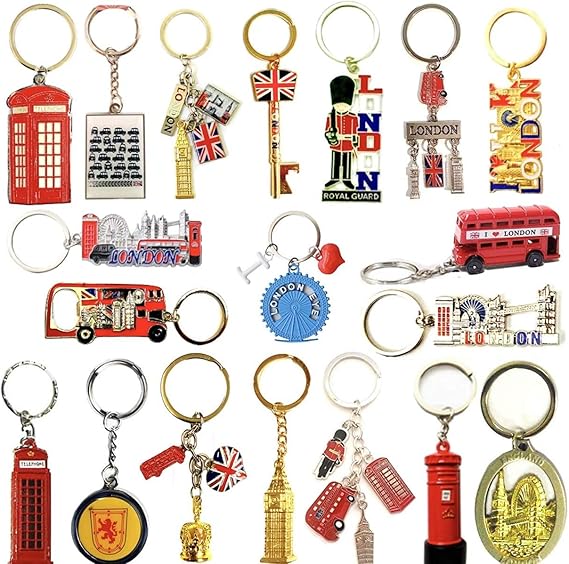 10 London Keyrings Great Britain Icons Union Jack Brelock UK Souvenir