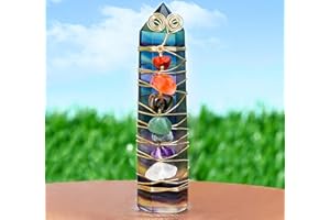 DUQGUHO Fluorite Crystals Wands Healing Crystal Points Wire Wrapped Chakra Natural Crystal Stones 2.7'' Hexagonal Tower 1PC