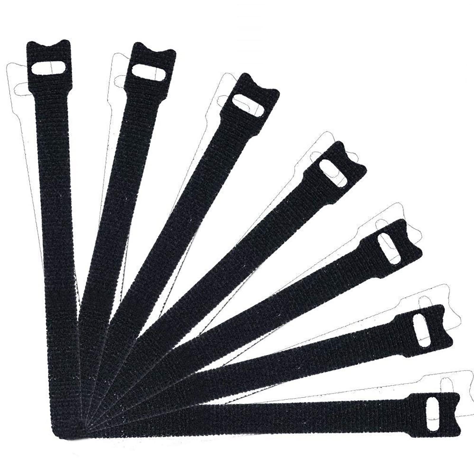 120 PCS Reusable Fastening Cable Ties, 6 Inch Premium Adjustable Cord Ties Black Cord Organization Straps, Microfiber Hook Loop Cable Management Wire Organizer Wrap (120 PCS,6 Inch,Black)
