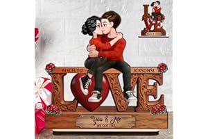 Custom Rose LOVE Couple Forever Together Sign Plaque for Bedroom Personalized 2-Layered Wooden Plaque You and Me We Got This 