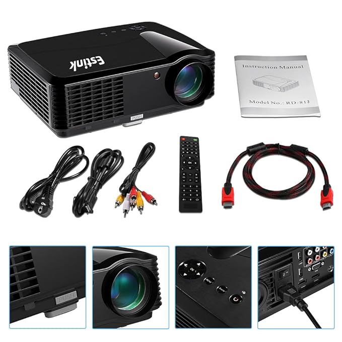 Video Proyector - Proyector 2500 Lúmenes 1280*800 Full HD 1080P ...