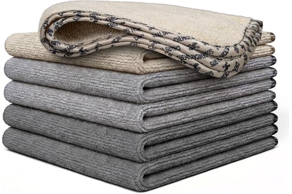 Chemical Guys Microfiber Towels for Cars Microfiber Cleaning Cloth Multi Color Drying Towels Car Detailing for Wash Interior and Glass, 14 x 12 Inch - 6 Pack