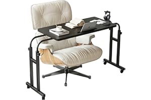 TigerDad Mobile Over The Bed and Recliner Table - Adjustable Height & Length, Stable Laptop Tray with Wheels for Kids & Adult