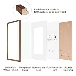 12x16 Picture Frames, Solid Oak Wood