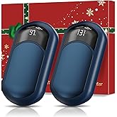 AI Hand Warmers Rechargeable 2 Pack, 6400mAh Portable Pocket Electric Hand Warmer, Fast Heating 3-Settings Reusable Handwarmers for Christmas, Gloves, Travel, Hunting Essentials Men Women