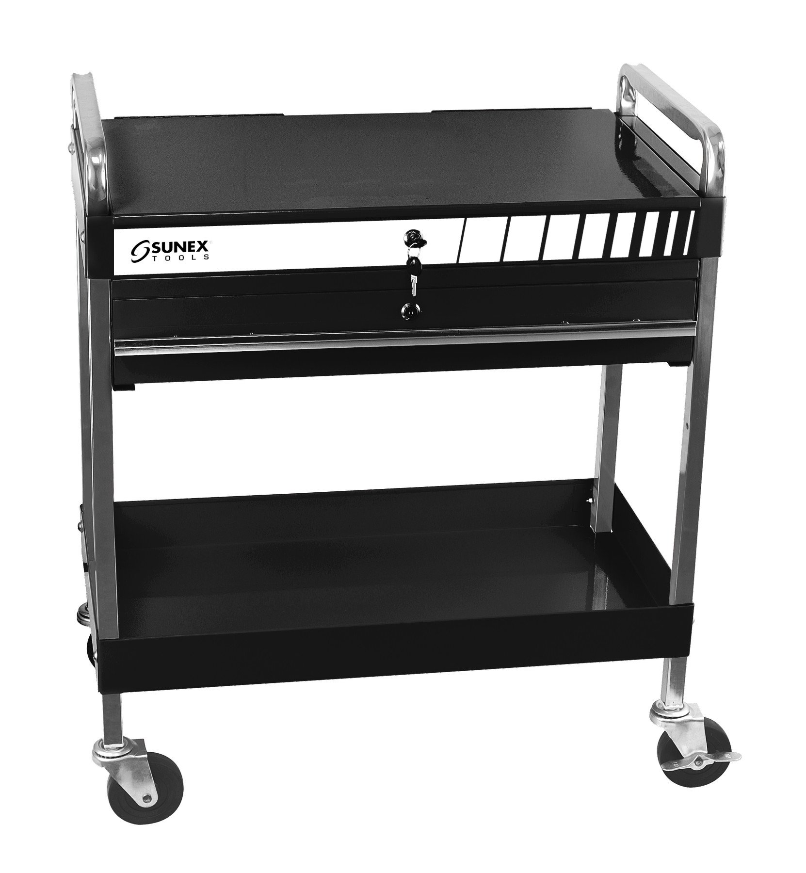 Sunex 8013ABK Sunex 8013BK Service Cart with Locking Top and Drawer, Black