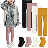 BOOPH 4 Pairs Girls Leggings Pants Sock Set Footless Knits Tights Stockings