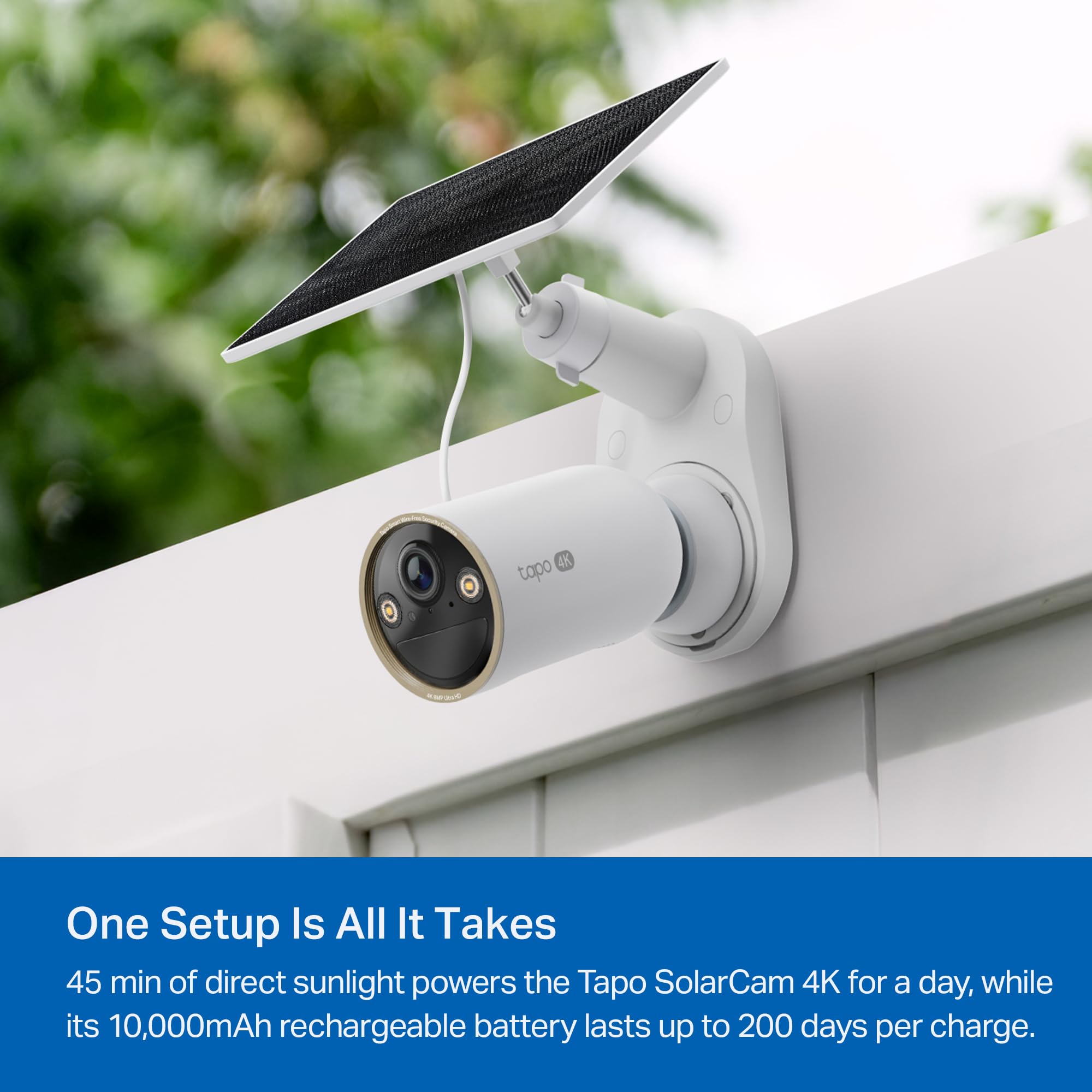 Tapo MagCam 4K Solar, 4K Ultra HD Outdoor Wireless Battery Camera w/Solar Panel – 24/7 Capture, Free Person/Vehicle Detection, Starlight Color Night Vision, Works w/Alexa & Google Home