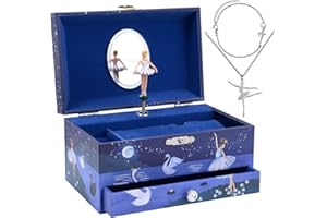 Jewelkeeper Ballerina Music Box & Little Girls Jewellery Set - 3 Ballerina Gifts for Girls