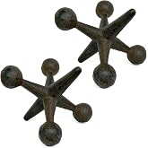 Decoronix Juego de 2 esculturas vintage de hierro fundido, estatuas industriales retro para decoración de oficina, acentos ma
