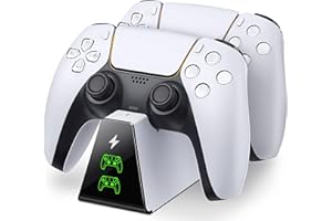 RJAD Controller Charging Station for PS5 Dualsense Controller, Controller Charger for PS5 with LED Indicator, Fast Charging Stand Dock for PS5 Controller, Charging Station for Playstation 5 Controllers