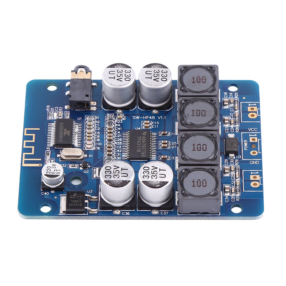 Akozon Dual Channel 30W+30W Bluetooth Digital Amplifier Board, 8V~26V DC, 4/6/8 Ohm Speaker Impedance, Mount Amplifier Board, Part Number AKZ-AMP-30W-BT