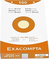 Exacompta 13653E Bristol Punched Record Cards 125x200mm Pack 100