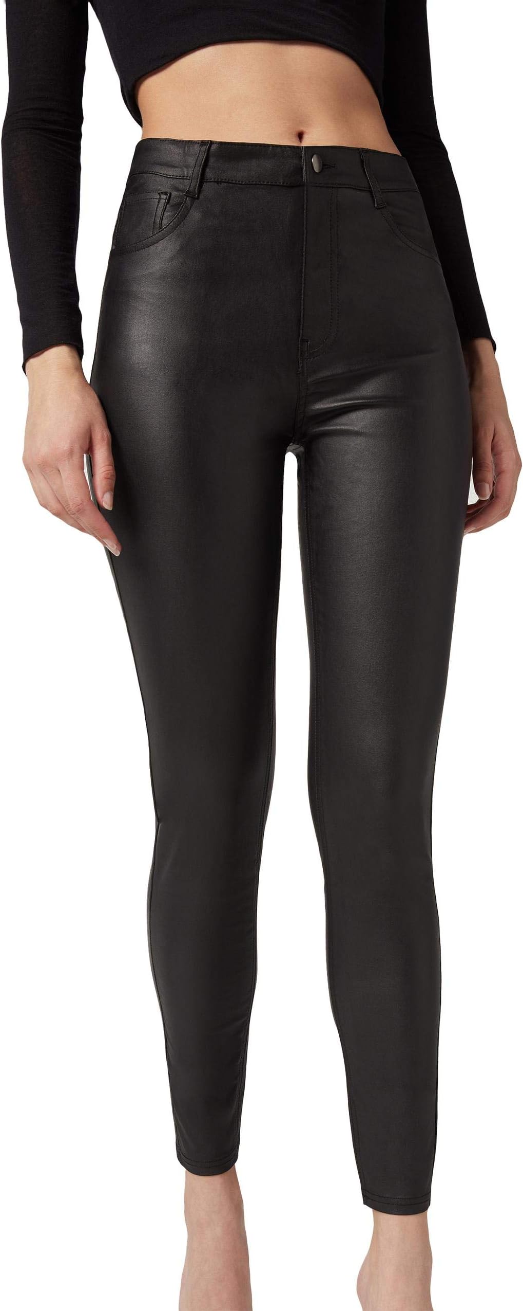 Woman Faux Leather Skinny Leggings