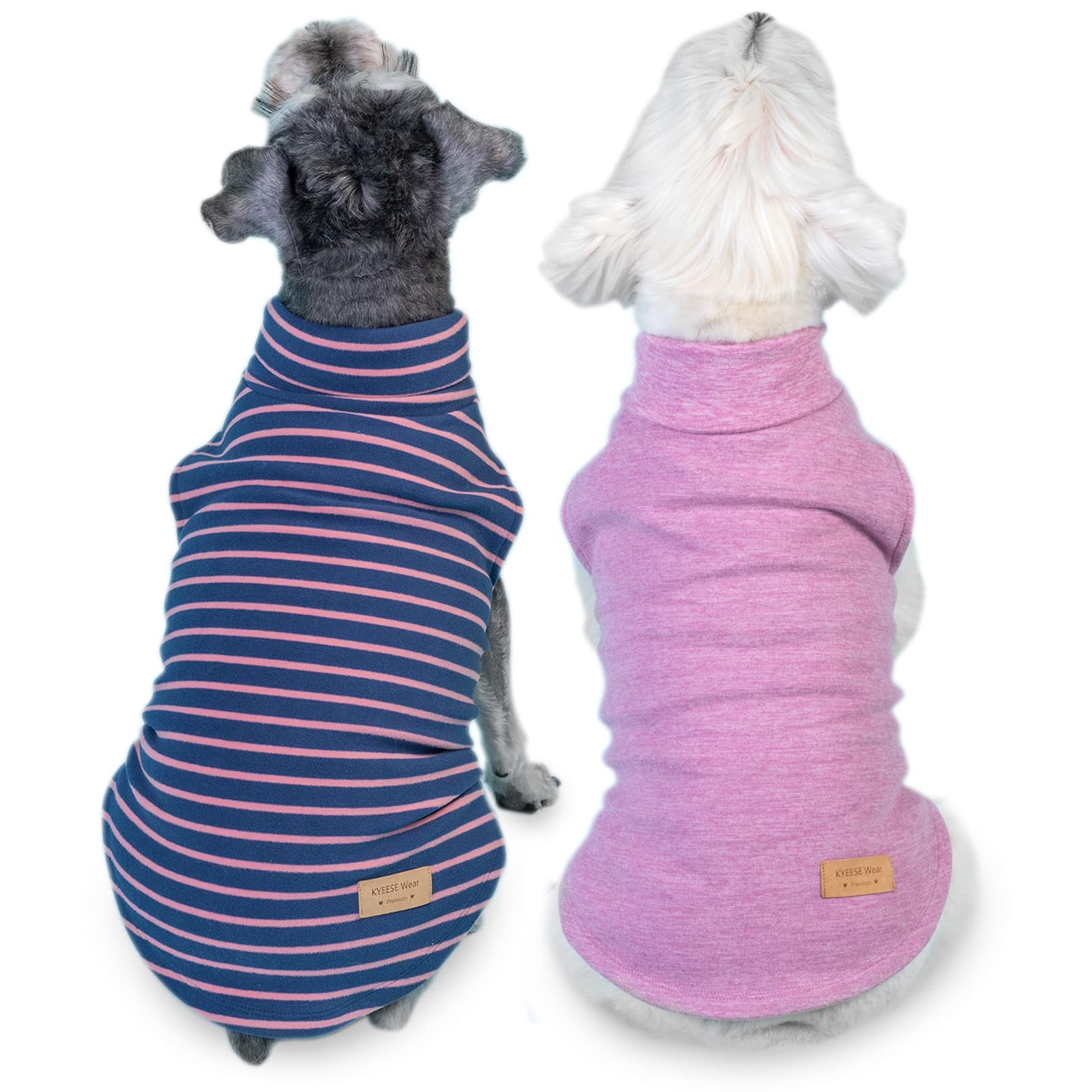 Photo 1 of KYEESE 2Pack Dog Sweater Warm Dogs Clothes Turtleneck Dog Sweaters for Small Dogs Girl Stretchy Pets Clothes Turtleneck Pet Sweatshirt Soft Pet Coats