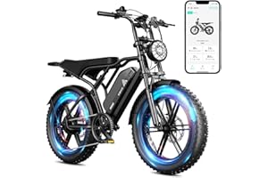 TS TST GRP LLC TST Electric Bike for Adults, 1500W Peak Motor 28 MPH 60/100 Miles Fat Tire Ebike with 48V 15Ah/25Ah Removable Battery, 20" Electric Dirt Bike Hydraulic Suspension and 7-Speed