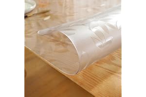 LovePads 1.5mm Thick 42 x 90 Inches Floral Table Protector, Plastic Table Cover, Frosted Table Protector for Dining Room Table, Rectangle Waterproof PVC Table Pad Mat for Kitchen Wooden Table