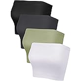 4 Pcs Tube Tops for Women Strapless Basic Bandeau Bra Seamless Stretchy Sports Causal Bralettes Non Padded Bra for Women Girl